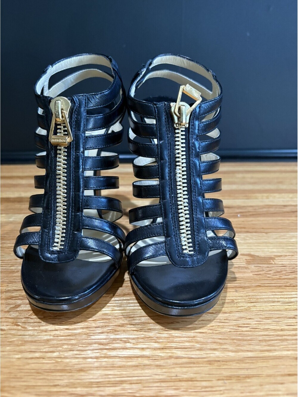 Jimmy Choo Glenys Black Cage Gladiator Sandals Size 36.5